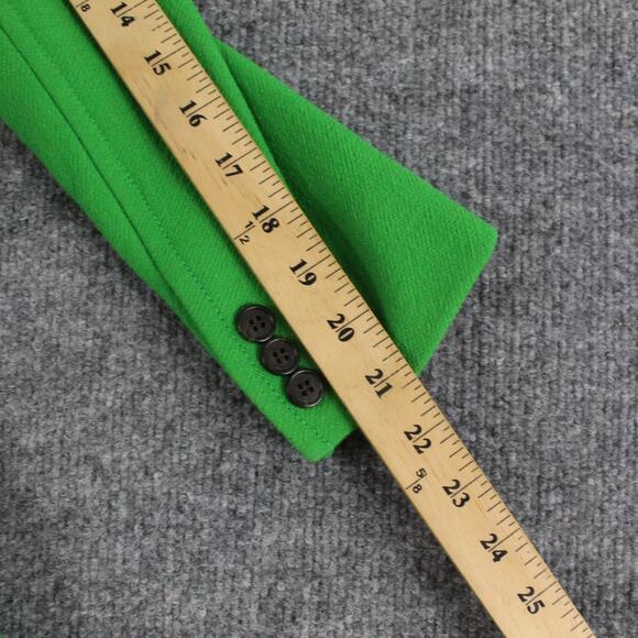 J Crew Coat Women 00P Lady Day Italian Double Cloth Wool Blend Green Long Peacoa - Picture 15 of 15